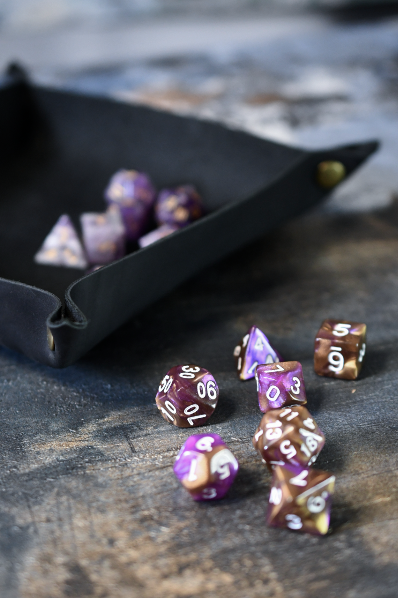 Midnight Black Handmade Dice Tray
