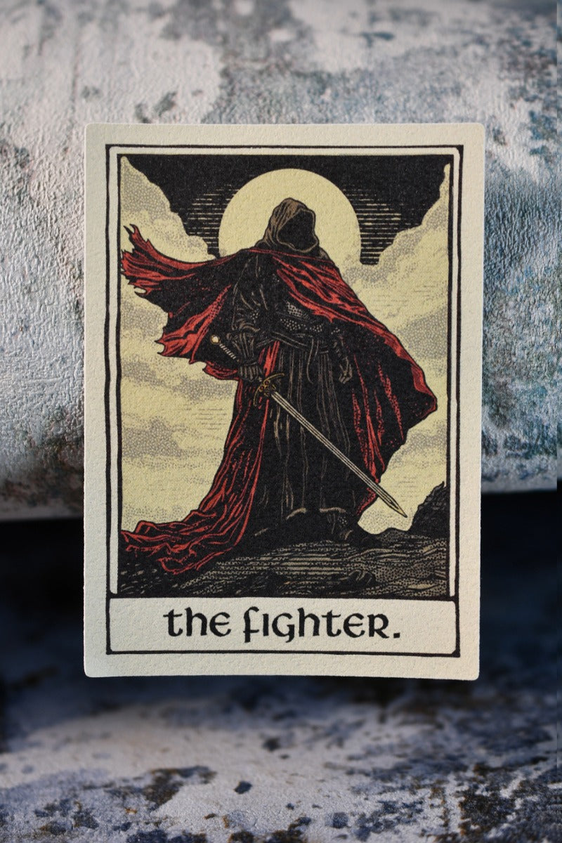 Fighter - Tarot Inspired Textured Sticker