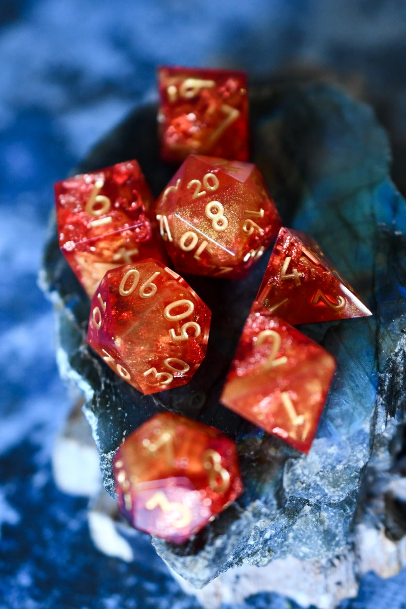 Fireball  - Sharp Edge Dice Set