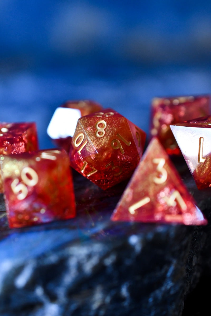 Fireball  - Sharp Edge Dice Set