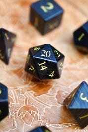 Fossilised Ebony Gemstone Dice Set