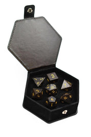 Fossilised Ebony Gemstone Dice Set
