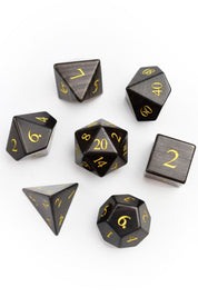 Fossilised Ebony Gemstone Dice Set