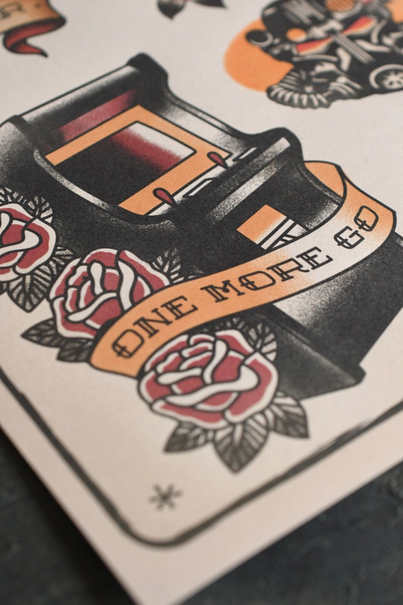 Gaming Tattoo Flash - Art Print