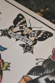 Gaming Tattoo Flash - Art Print