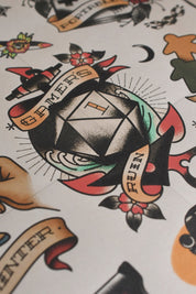 Gaming Tattoo Flash - Art Print