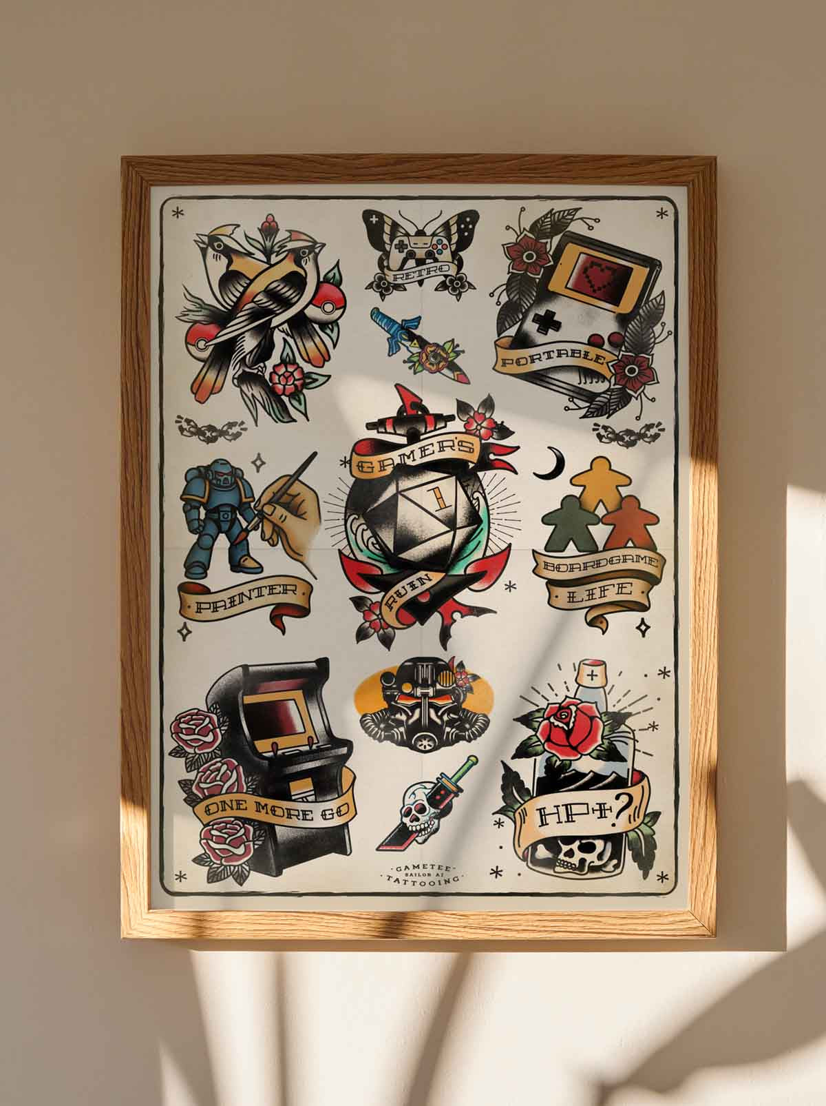 Gaming Tattoo Flash - Art Print