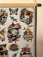 Gaming Tattoo Flash - Art Print