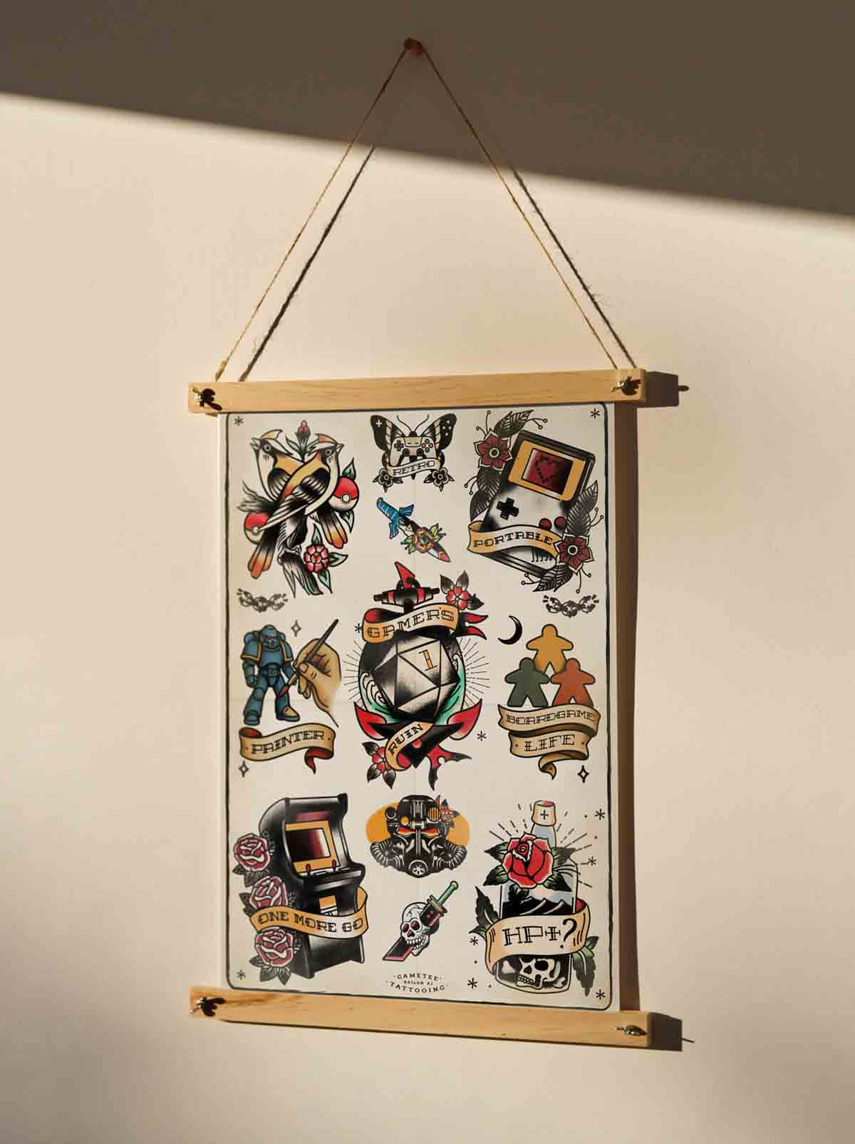 Gaming Tattoo Flash - Art Print