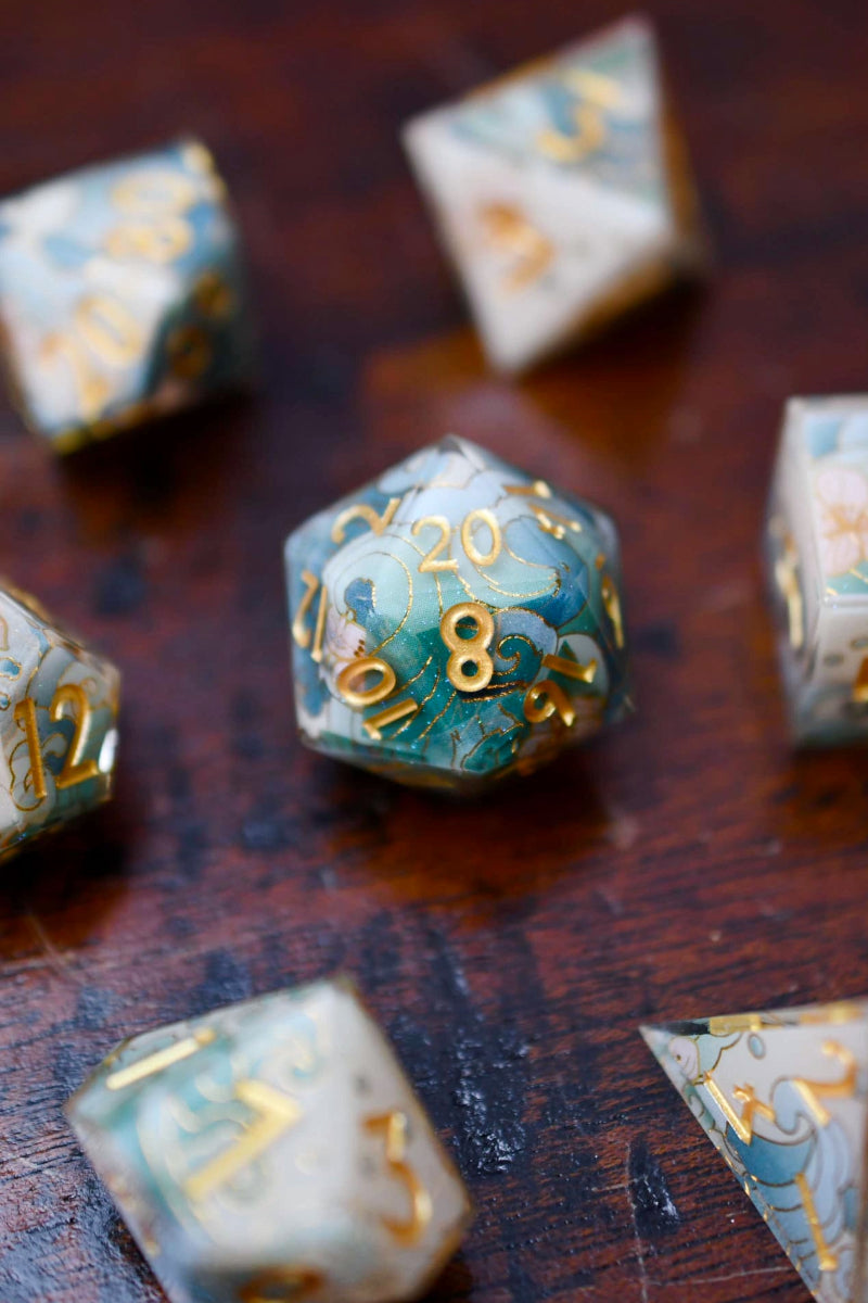 Gilded Garden - Premium Sharp Edge Dice Set