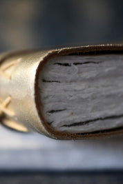 A5 Handmade Leather Luxury Paper Campaign Journal - Metallic Gold