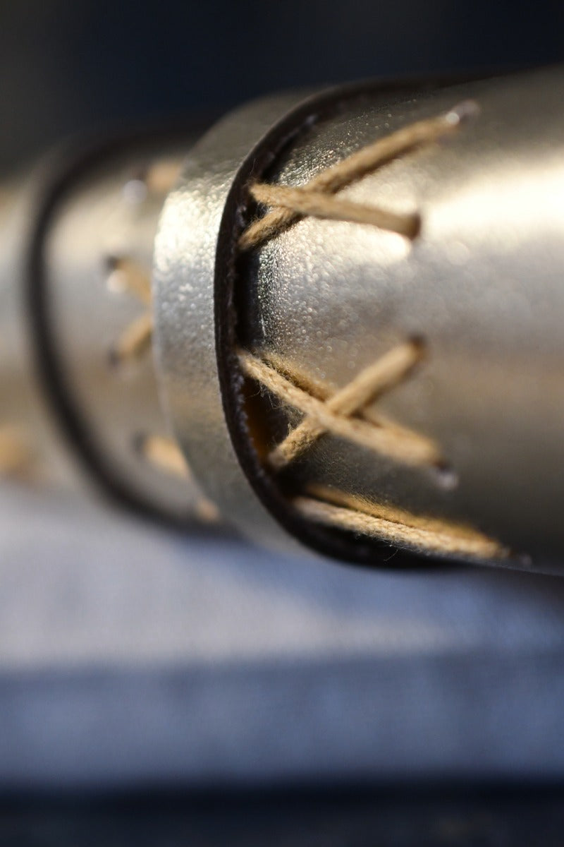 A5 Handmade Leather Luxury Paper Campaign Journal - Metallic Gold