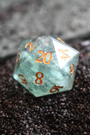 Green Fluorite Gemstone Dice Set