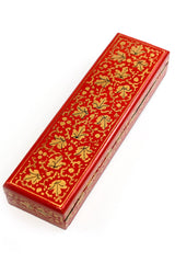 Gold Leaf Garnet - Hand-Painted Dice and Pencil Box