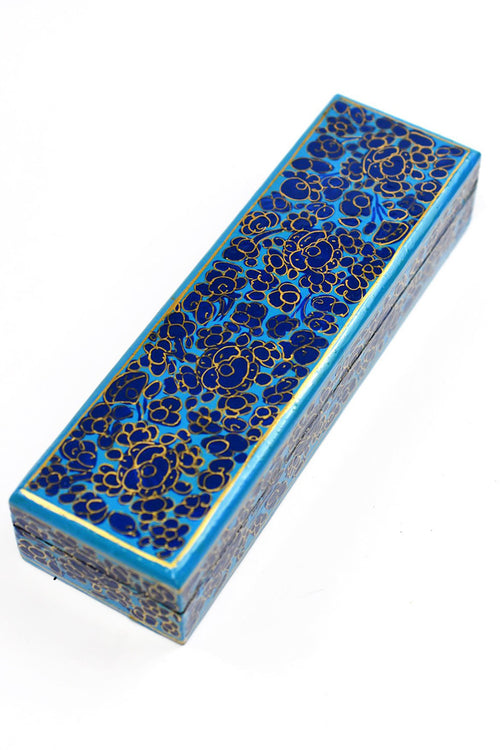 Azure Dreamweaver - Hand-Painted Dice and Pencil Box