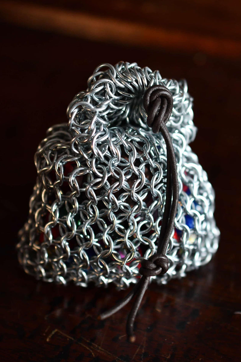 Heavyweight Solid Steel Chainmail Dice Bag