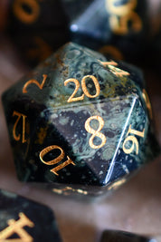 Kambaba Jasper Gemstone Dice Set