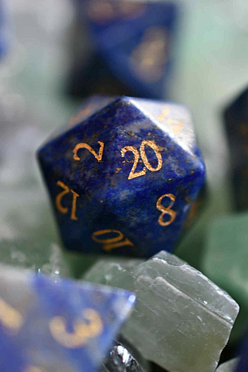 Lapis Lazuli Gemstone Dice Set