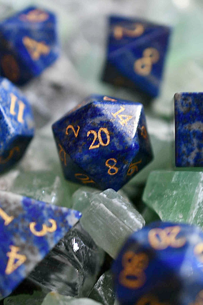 Lapis Lazuli Gemstone Dice Set