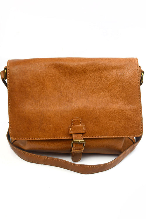 Adventurer's Satchel - Luxury Tan Leather Messenger Bag