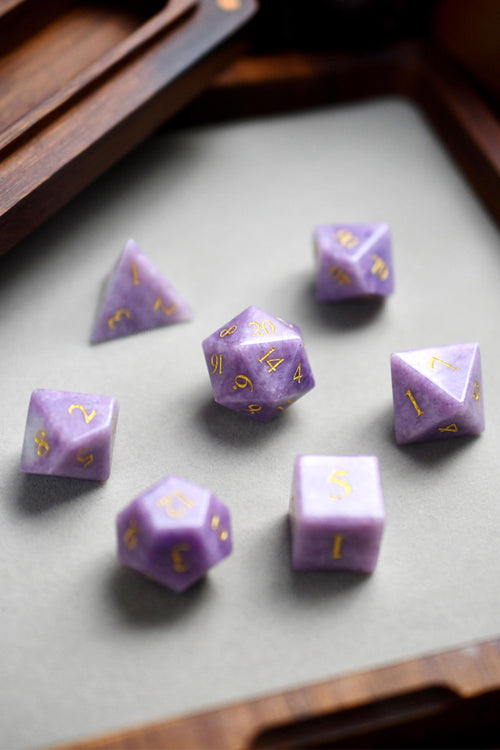 Lilacstone Gemstone Dice Set