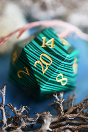 Malachite Gemstone Dice Set