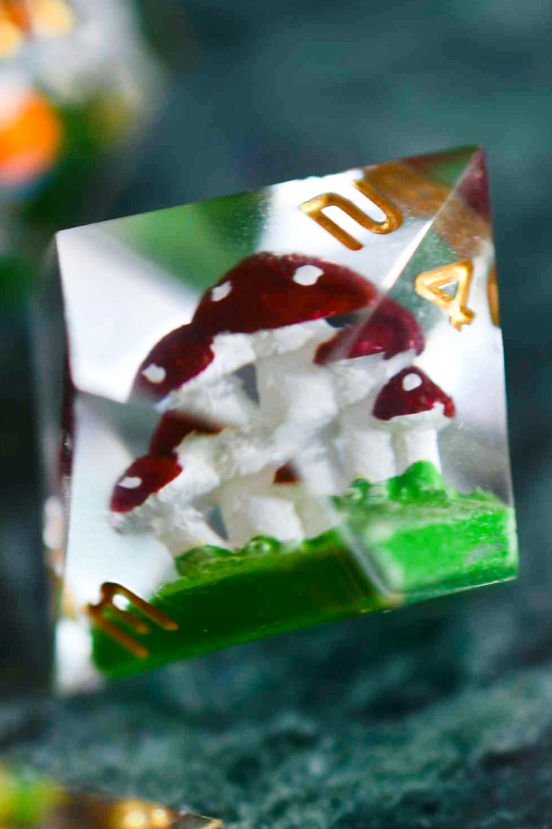 Marvellous Mushrooms - Premium Sharp Edge Dice Set