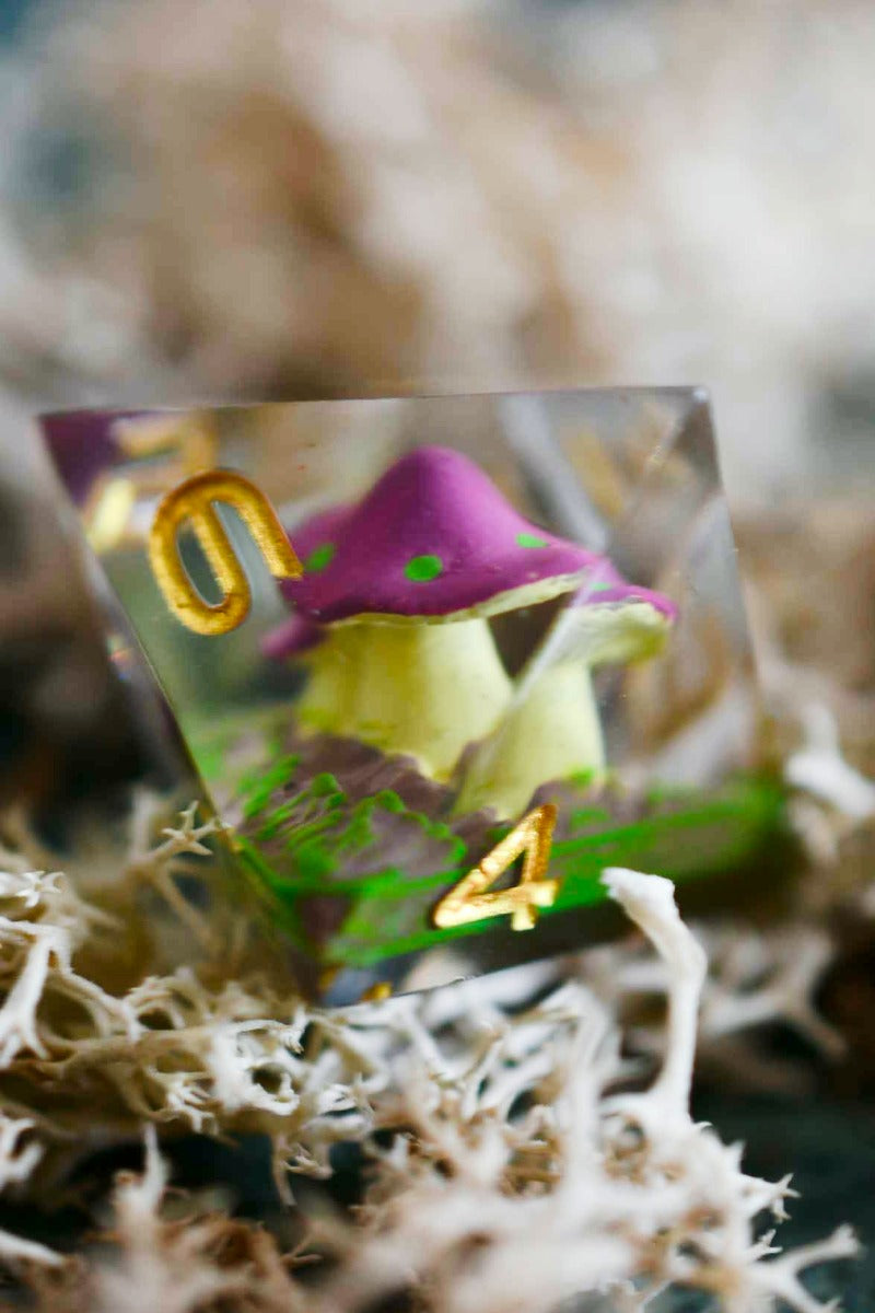 Marvellous Mushrooms - Premium Sharp Edge Dice Set