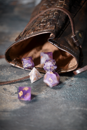 Merchant's Woven Leather Large Coin and Dice Pouch