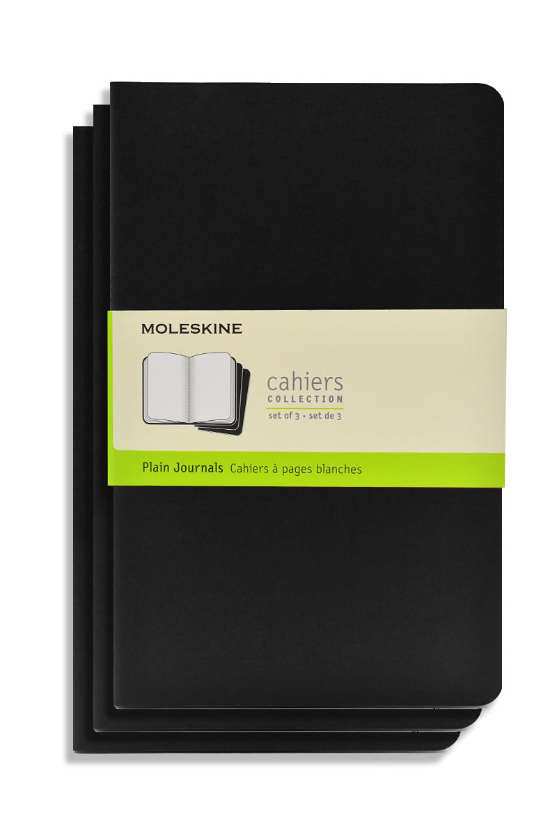 Moleskine Cahier 3-Pack Black Plain - Large