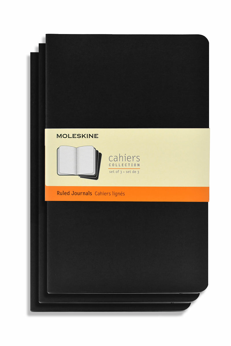 Moleskine Cahier 3-Pack Black Ruled - Large