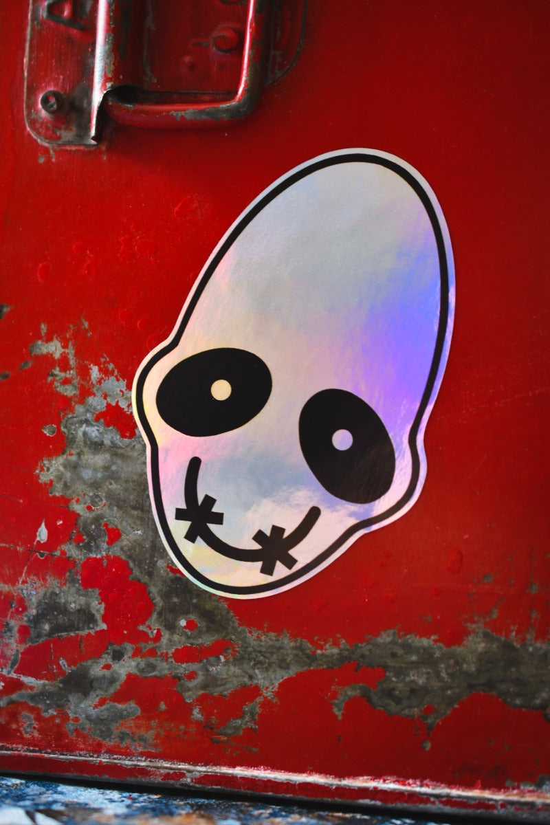 Mudokon Smiley - Holographic Die-Cut Premium Vinyl Sticker