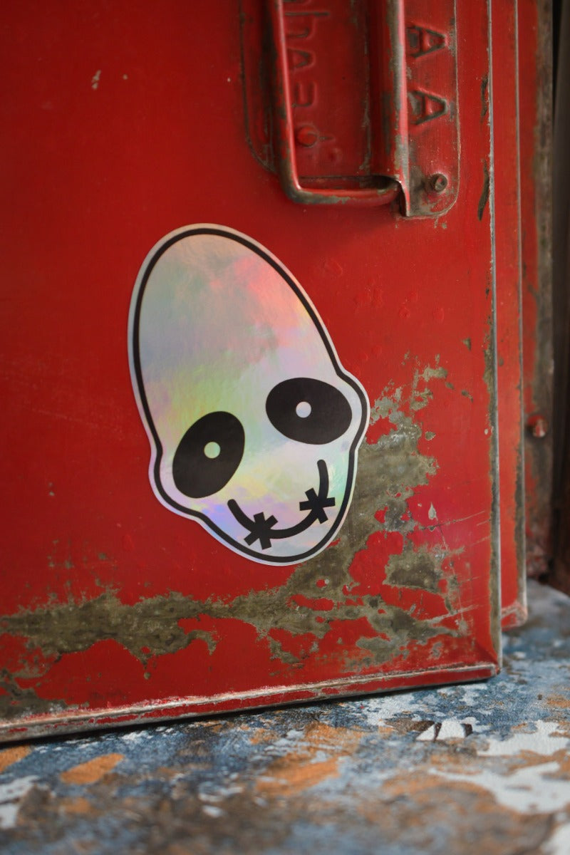 Mudokon Smiley - Holographic Die-Cut Premium Vinyl Sticker