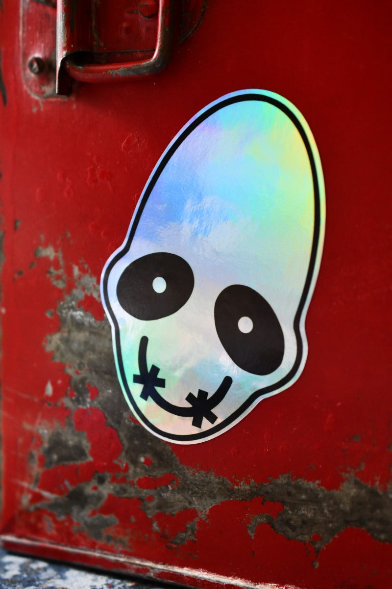 Mudokon Smiley - Holographic Die-Cut Premium Vinyl Sticker