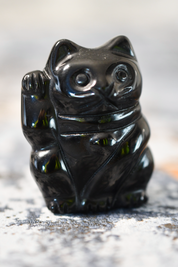 Obsidian Lucky Cat