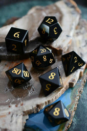 Obsidian Gemstone Dice Set