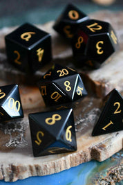 Obsidian Gemstone Dice Set