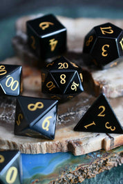 Obsidian Gemstone Dice Set