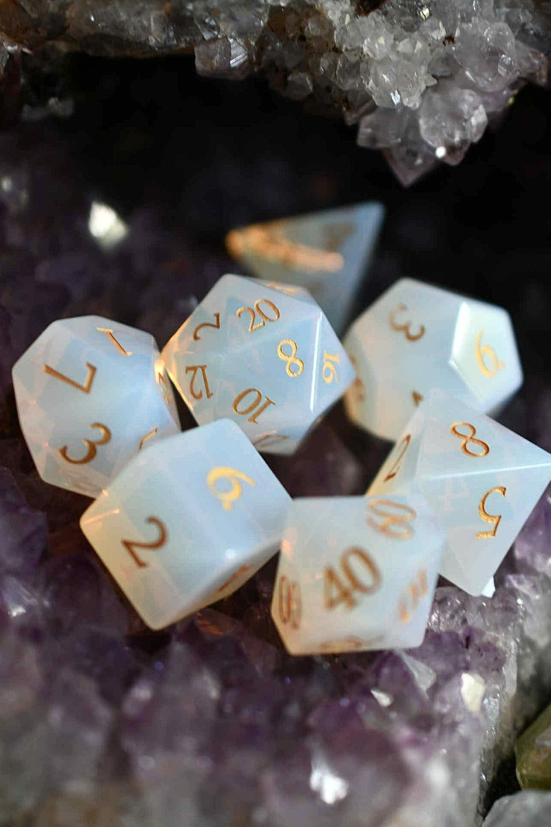 Opalite Gemstone Dice Set