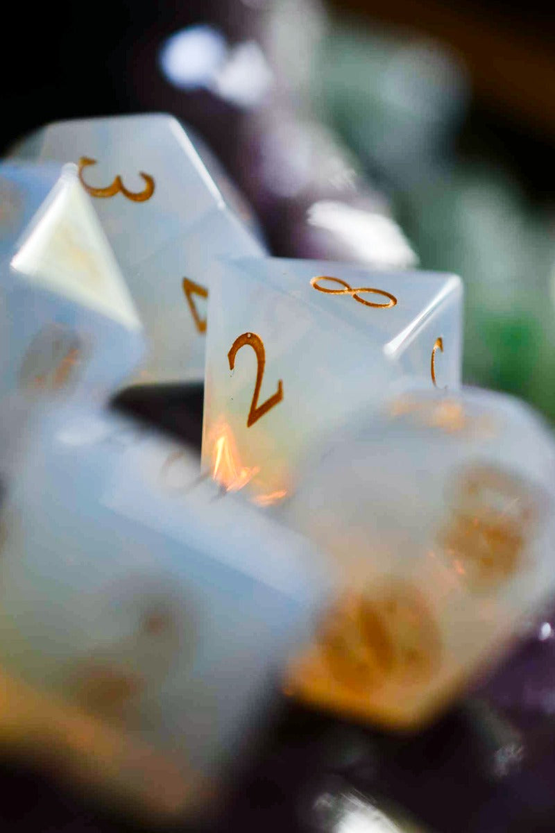 Opalite Gemstone Dice Set