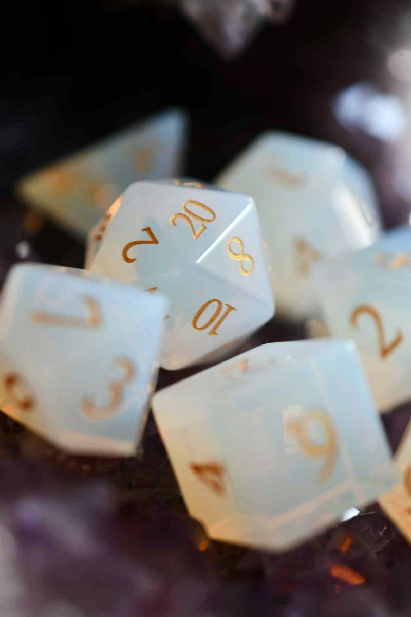 Opalite Gemstone Dice Set
