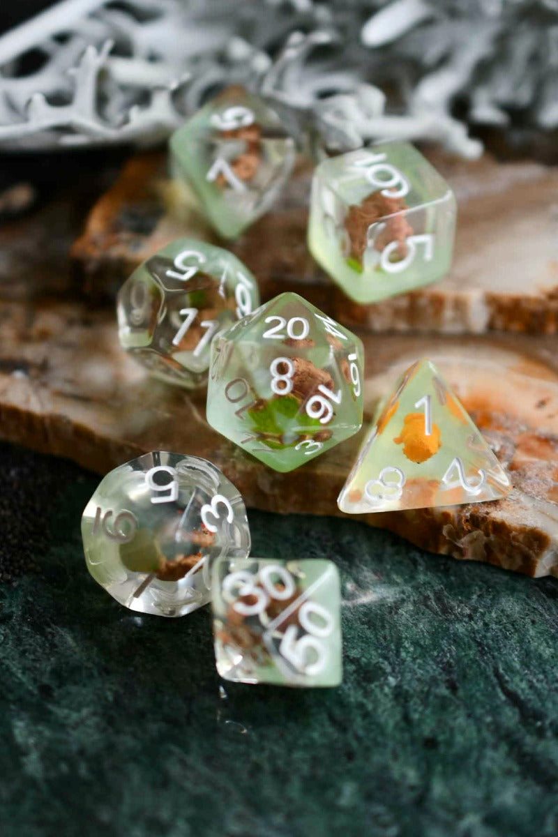 Owlbear and Baby Owlbear - Acrylic Dice Set