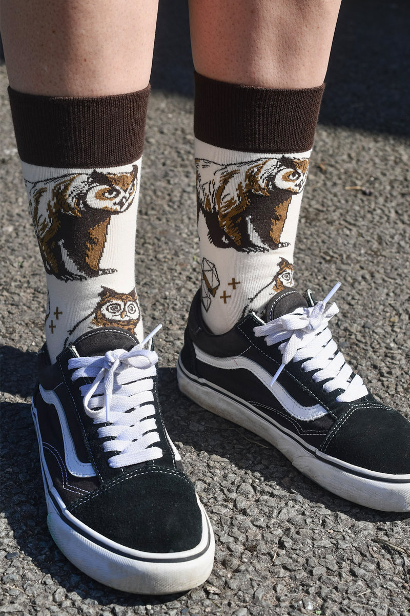 Lucky Socks - Owlbear Socks with Matching Dice Set
