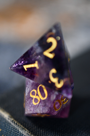 Purple Fluorite Gemstone Dice Set