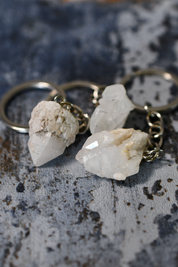 Quartz Cluster Crystal Keyring