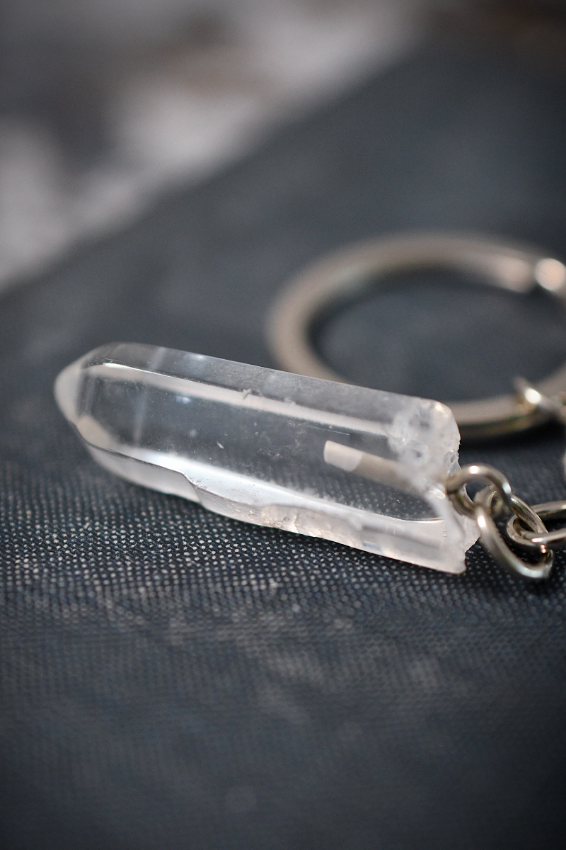 Quartz Wand Crystal Keyring