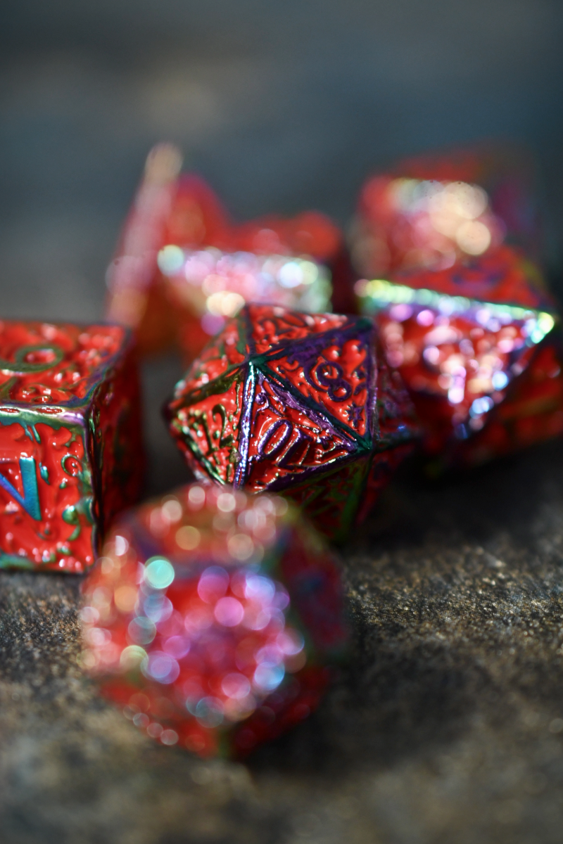 Red Chromatic Dragon - Premium Metal Dice Set
