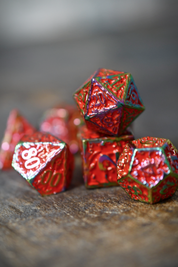 Red Chromatic Dragon - Premium Metal Dice Set