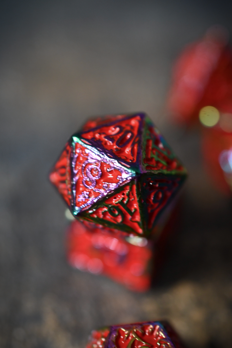 Red Chromatic Dragon - Premium Metal Dice Set