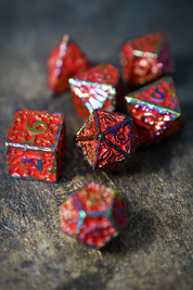 Red Chromatic Dragon - Premium Metal Dice Set